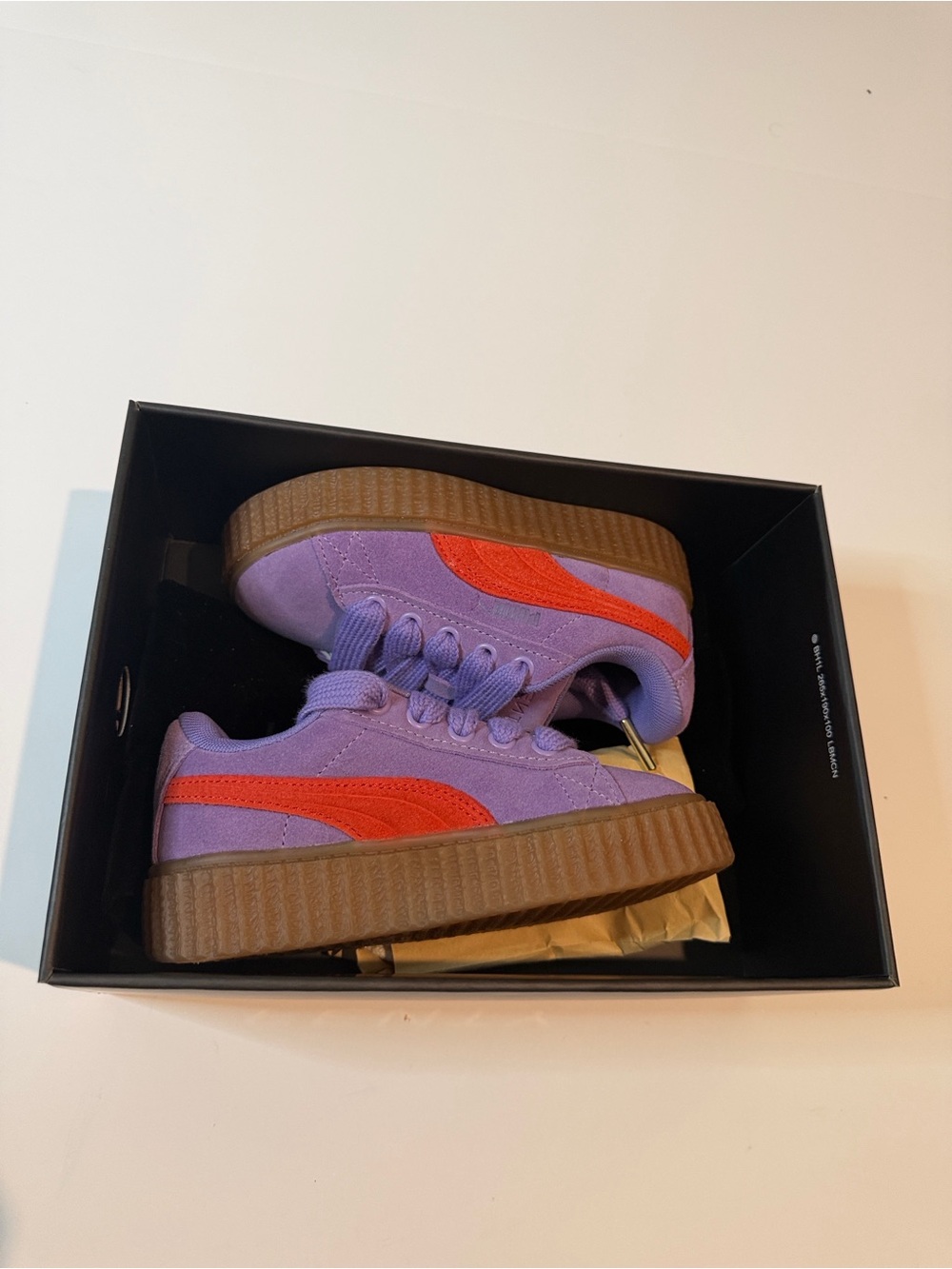 Puma Kids Purple Suede Sneakers with Red Stripe